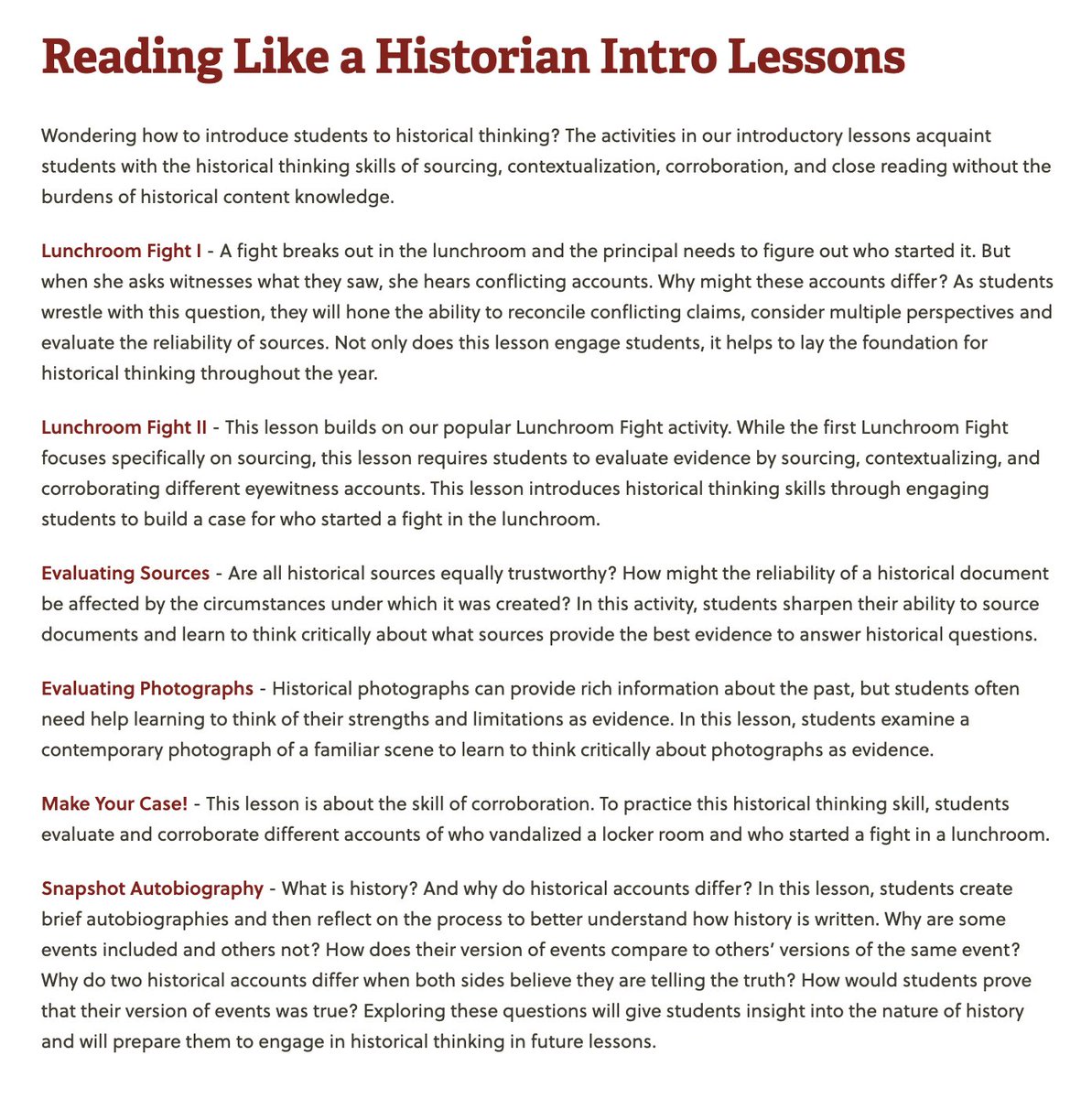 InquiryGroup's tweet image. Introduce students to historical thinking skills with our popular intro lessons. 1/8 🧵
sheg.stanford.edu/about/updates/…