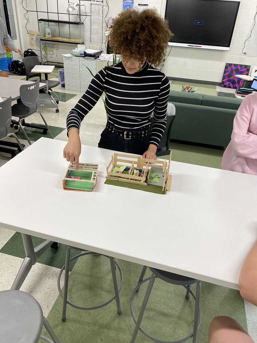 Herkimer_Ag's tweet photo. Animal Science #students today @HerkimerCSD demonstrated their knowledge of the 5 Freedoms of Animal Welfare by sharing housing projects. Using digital or physical structures they justified farmers choices in setting up their farms. Great job! #AgricultureEducation #Herkpride https://t.co/QBL3zME612