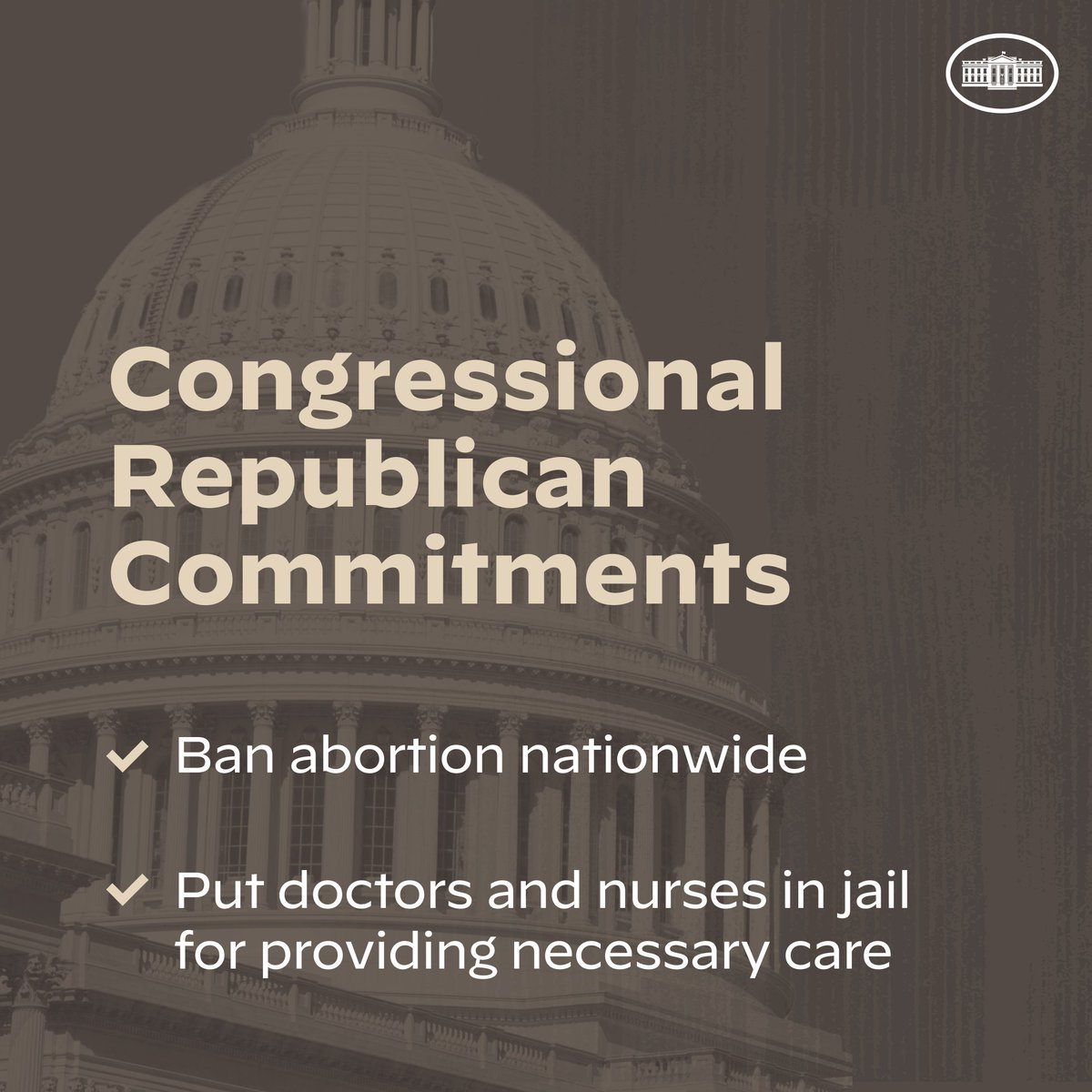 WhiteHouse46's tweet photo. Abortion is “not a states’ right issue.” – Senator Lindsey Graham, author of the Republican abortion plan. #GOPCommitments https://t.co/aV9Z2rEyq9