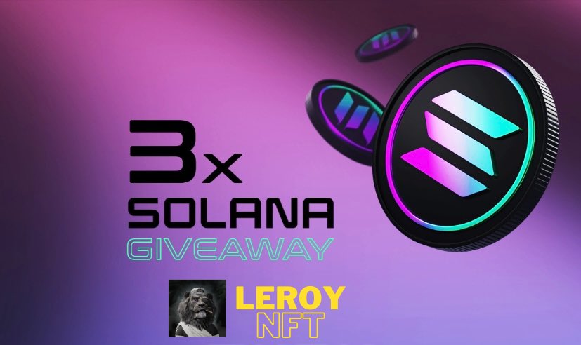 🎁 BIG SOL #GIVEAWAY! 🎁 

Prize: 🥳
🏆 3 $SOL -  $120 💸

To Enter:
1️⃣ Follow me 
2️⃣ RT+❤+🔔
3️⃣ Tag 3 Friends 

⏰24 HR 

#SolGiveaway #NFT #Solana #NFTGiveaways #Giveaway