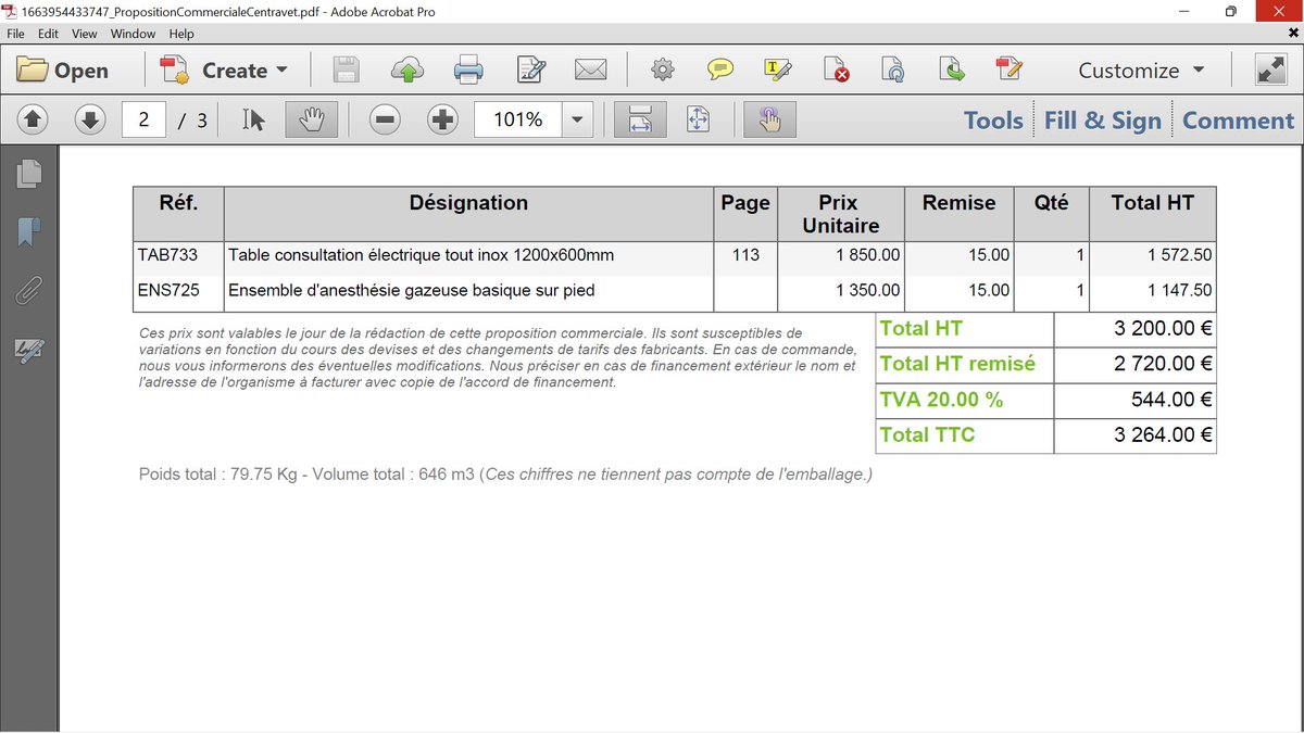 Vous comprenez l'importance de VOTER pour nous ?
Nous sommes dans les devis des équipements.
Voici le devis que notre vétérinaire a obtenu pour table d'examen et l'anesthésie gazeuse pour le vétérinaire sur place (on a déjà le concentrateur d'oxygène nécessaire). Excellent prix.
