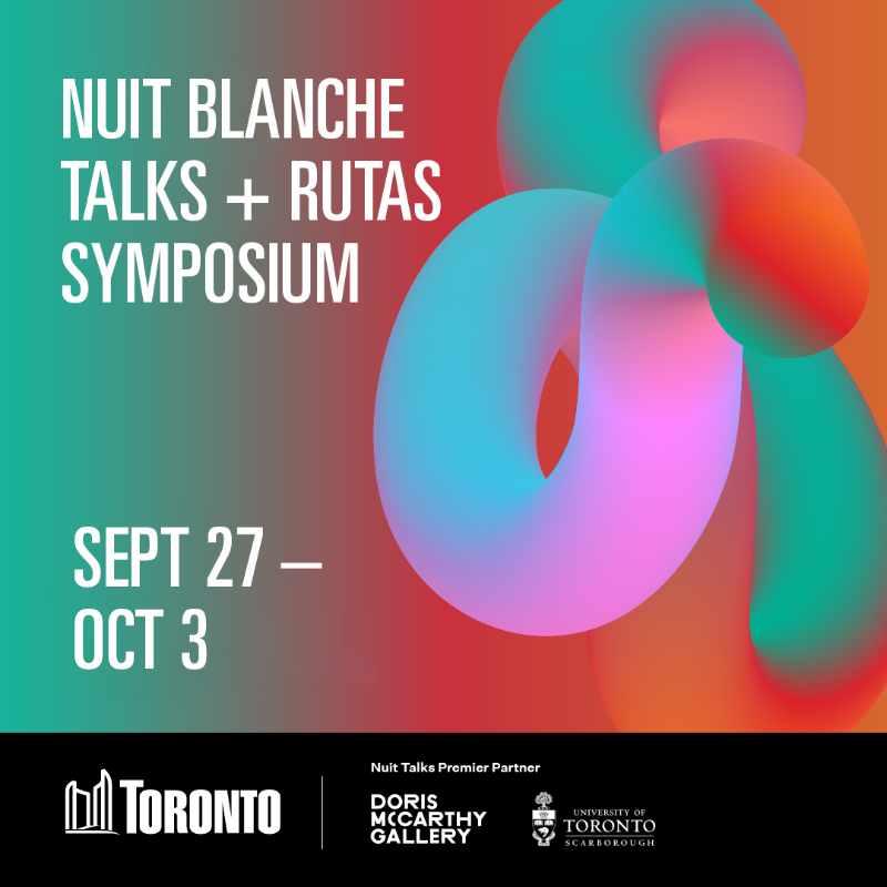 nuitblancheTO's tweet photo. Oct 3, 4-5pm at Nuit Blanche + RUTAS Symposium, hear from &amp; view the work of Nuit Blanche Connects artist Whyishnave Suthagar at Scarborough Town Centre.  

Nuit Connects is a 10-month residency &amp; mentorship program delivered in partnership with @DMG_UTSC and @UTSC.