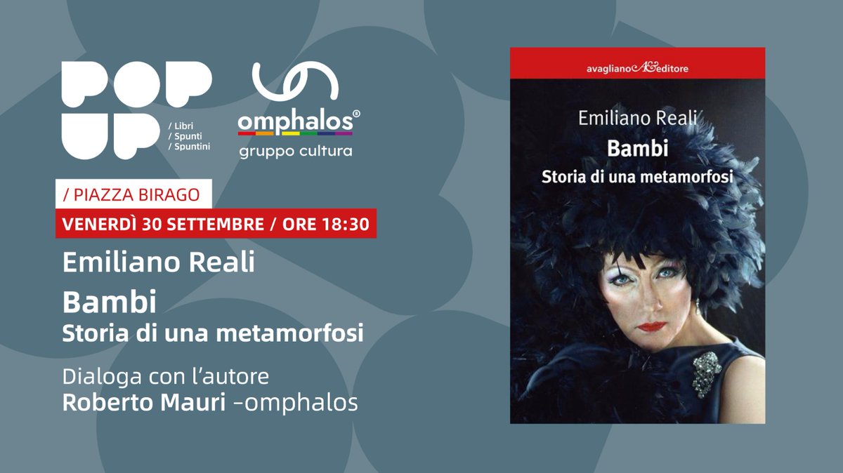 Bambi venerdì torna a Perugia con @omphaloslgbti 

<a href="/CasaLettori/">Casa Lettori</a> <a href="/CasulaGiuliana/">Giuliana</a> <a href="/danisetta/">Danisetta Rocchi</a> <a href="/redne2013/">Ella 🇮🇹</a> <a href="/artdielle/">Arturo Dielle</a> <a href="/Matteo__BG/">Matteo Bugliaro ✏</a> <a href="/RoPecoraro/">Roberto Pecoraro</a> <a href="/booklovers_dv/">booklovers_dv</a> <a href="/lucy_esposito/">Lucia Esposito</a> <a href="/LuciaLibri/">LuciaLibri</a> <a href="/marinellazetti/">Marinella Zetti🏳️‍🌈</a> <a href="/letteratume/">Letteratume</a> <a href="/Nerys__/">Elisa_Rubertelli 📚</a> <a href="/InchiostroSimp/">Inchiostro Simpatico</a> <a href="/TwittaLibro/">Twitta Libro</a> @grammancino <a href="/graziabuscaglia/">grazia buscaglia</a>