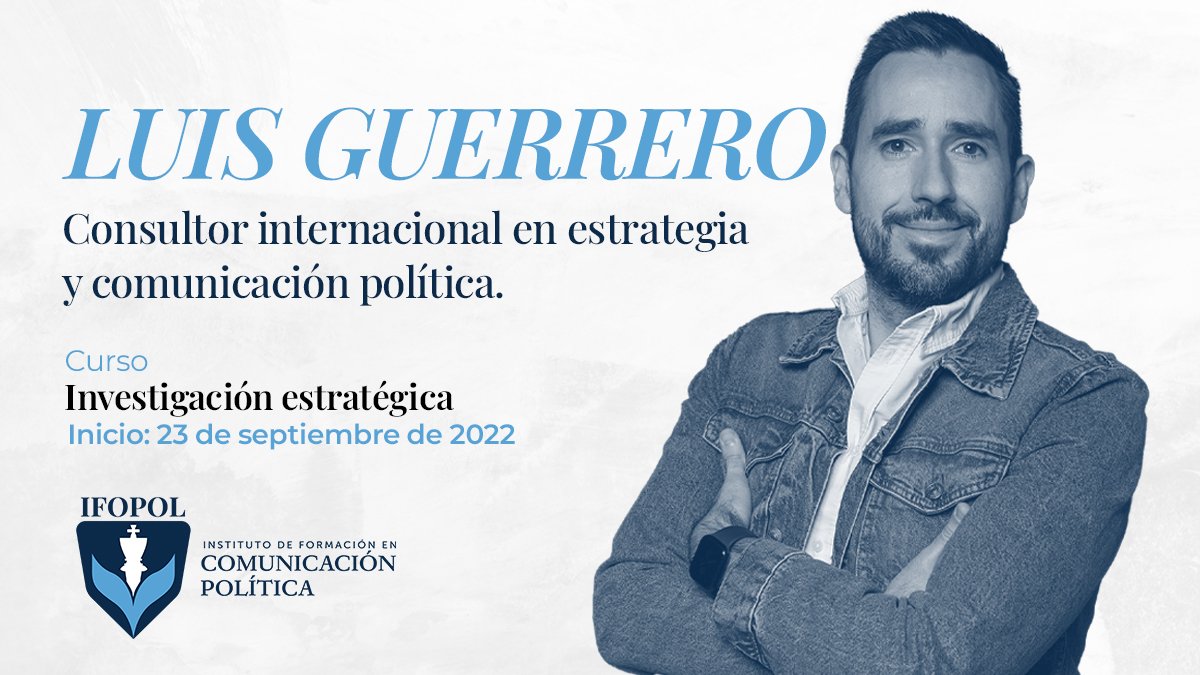 Hoy inicia nuestro curso "Investigación Estratégica", el principal insumo de la comunicación política impartido por <a href="/LGF9/">LUIS GUERRERO</a>
Aún puedes inscribirte hasta antes de las 16 horas.
¡Aprovecha el 30% por apertura! 
Informes por esta vía o por whatsapp wa.me/message/4PZ4AP…