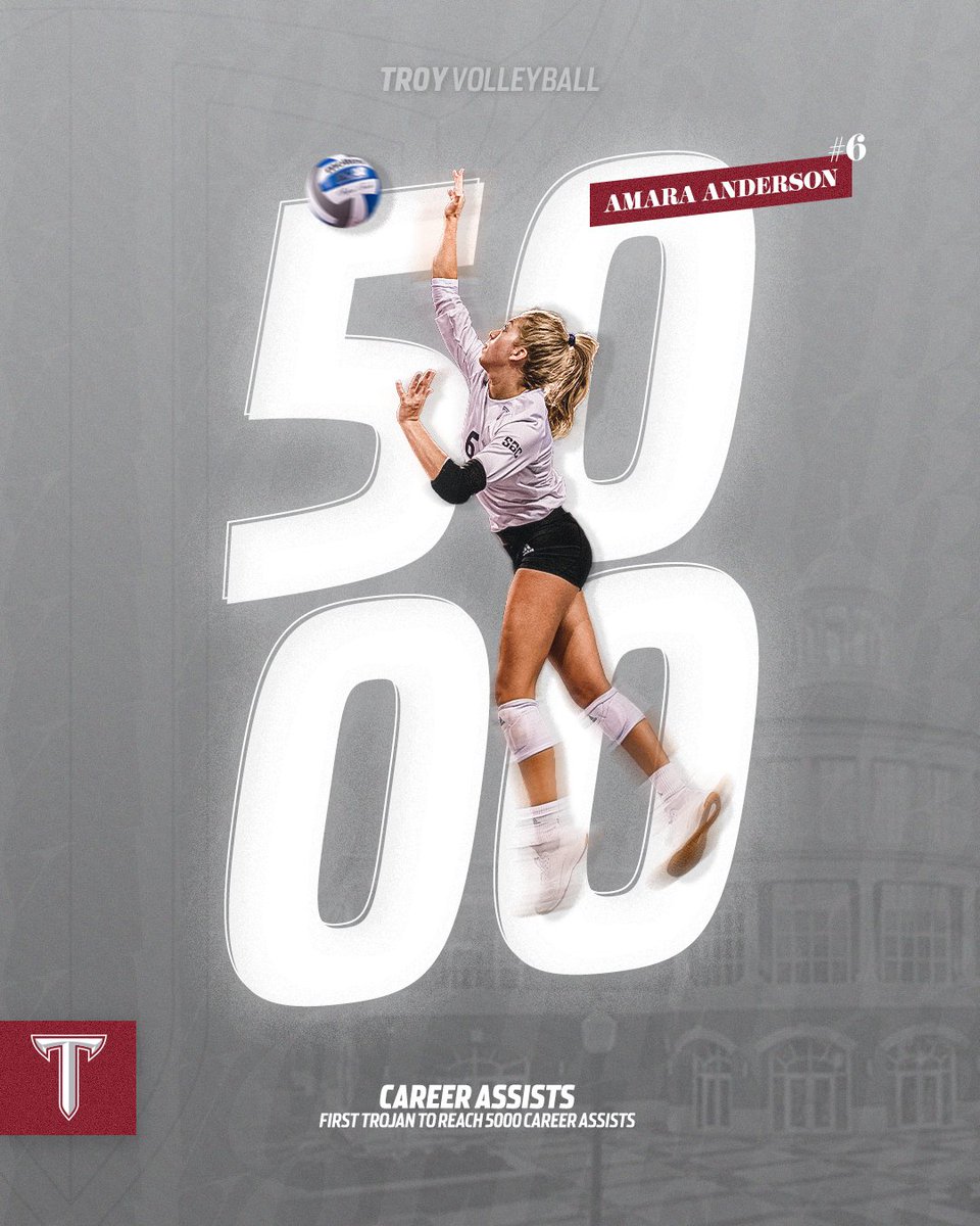 𝙊𝙝𝙝𝙝 𝙮𝙤𝙪 𝙩𝙝𝙤𝙪𝙜𝙝𝙩 𝙨𝙝𝙚 𝙬𝙖𝙨 𝙙𝙤𝙣𝙚?

Amara Anderson becomes the first Trojan to surpass 5,000 career assists!

#BuildTheEmpire | #OneTROY⚔️🏐