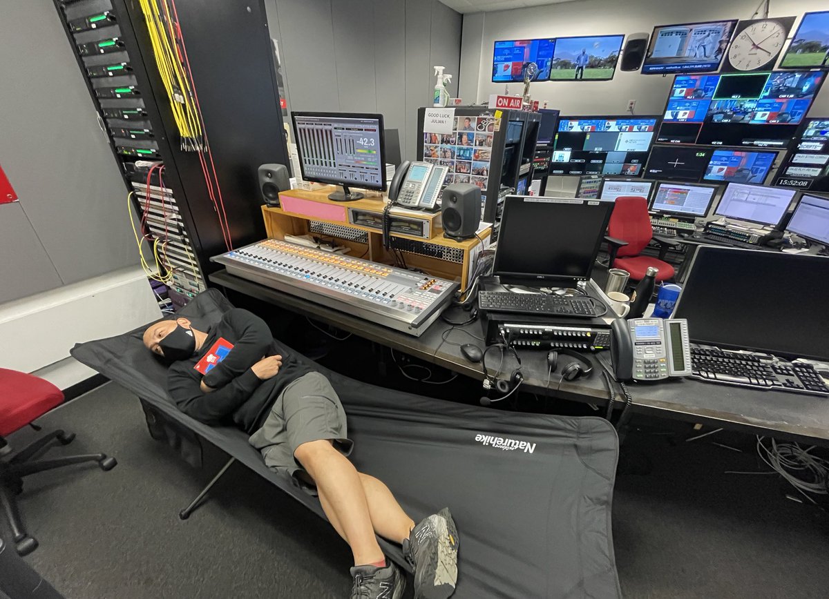 Lots of storm prep happening at <a href="/CBCNS/">CBC Nova Scotia</a> today! Some are more ready than others to hunker down 😂