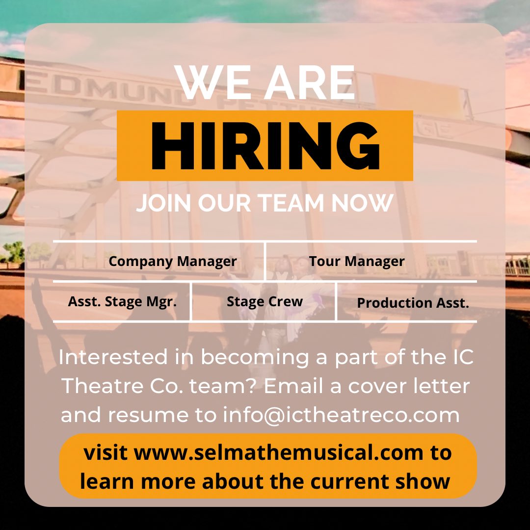 SelmaTheMusical's tweet photo. 🎶Come on over. Come on over, bayyyy-bayyy🎶 Join our team! #selmathemusical #infectchange https://t.co/KyH6iG6BY2 https://t.co/id0U54XXWZ