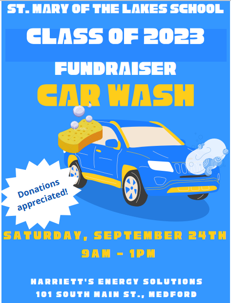 Smlschool's tweet photo. Come out tomorrow and get your car washed while supporting the class of 2023! Stop by Harriett's Energy Solutions on Main Street between 9am - 1pm! #WeAreSMLS #SMLSClassof2023 https://t.co/l7nrYoKp85