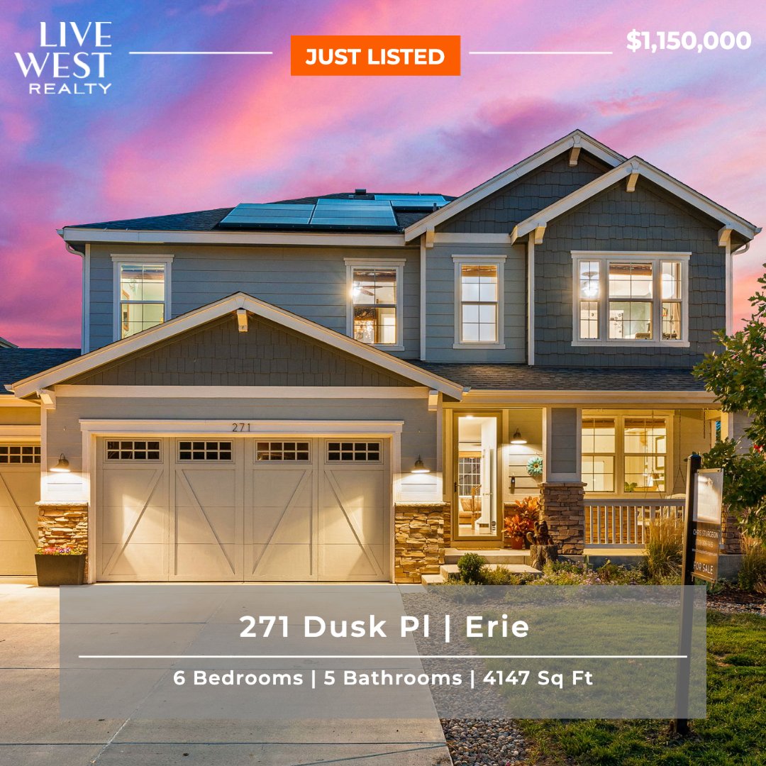 LiveWestRealty's tweet photo. 🏡 J U S T L I S T E D 🏡
271 Dusk Pl
- E R I E , C O -
Listing Agent: Chris Sturgeon
chris@livewestrealty.com
720-306-1415
#justlisted #justlisted🏡 #justlisted✨🏡 #justlistedhomes #justlistedforsale #boulder #boulderco #erielife #eriehomes #livewest #livewestrealty #erieco https://t.co/Xki4YOm9wj