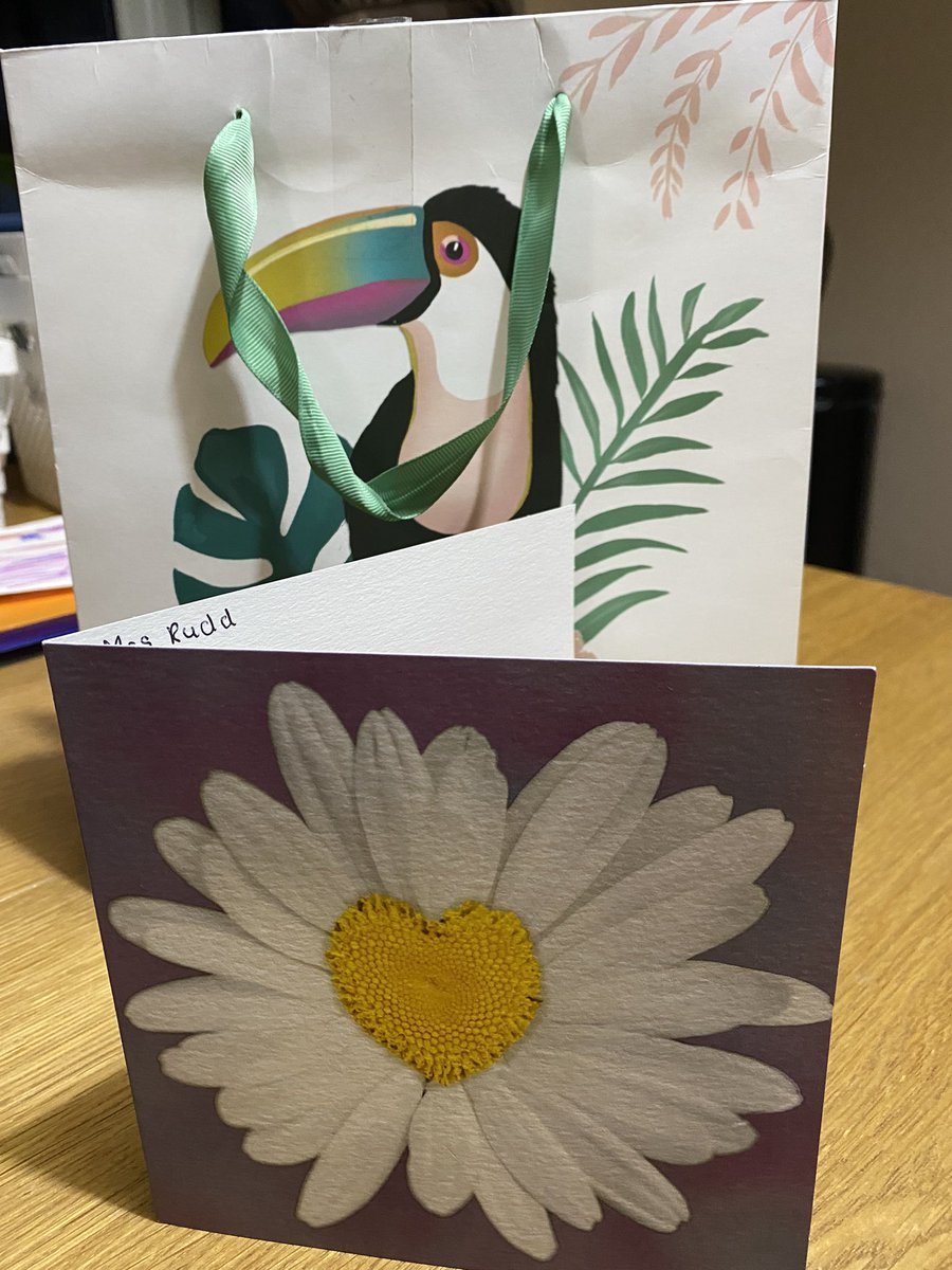 An unexpected act of kindness by a member of my form. Some lovely biscuits and chocolate with a card after a bit of a rubbish week. Really made my day - delivered with a lovely smile too. It meant a lot!
