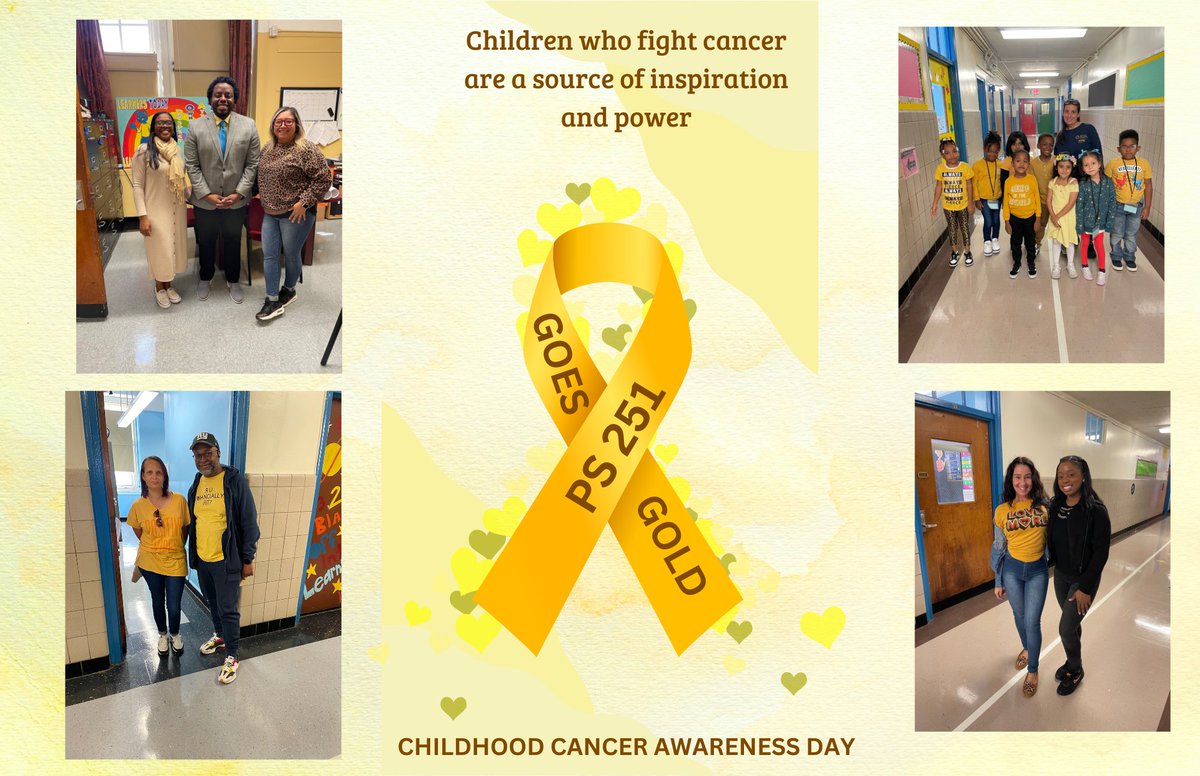 k_ps251's tweet photo. PS 251 Wears Gold for Childhood Cancer
#WeShowSupport #FindACure #childhoodcancersucks #PS251GoesGold #gogoldforchildhoodcancer #childhoodcancerawareness @D22WearsGold #LearnersTodayLeadersTomorrow https://t.co/klHkjlTv5B