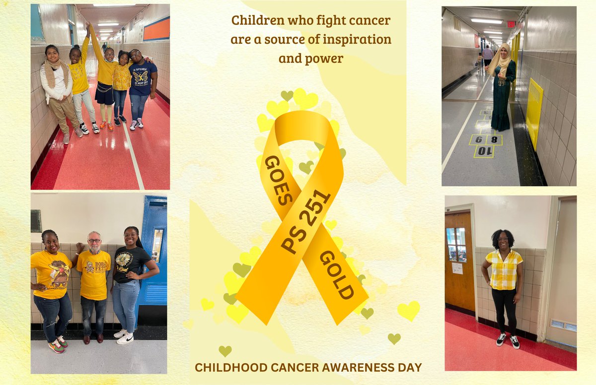 k_ps251's tweet photo. PS 251 Wears Gold for Childhood Cancer
#WeShowSupport #FindACure #childhoodcancersucks #PS251GoesGold #gogoldforchildhoodcancer #childhoodcancerawareness @D22WearsGold #LearnersTodayLeadersTomorrow https://t.co/klHkjlTv5B