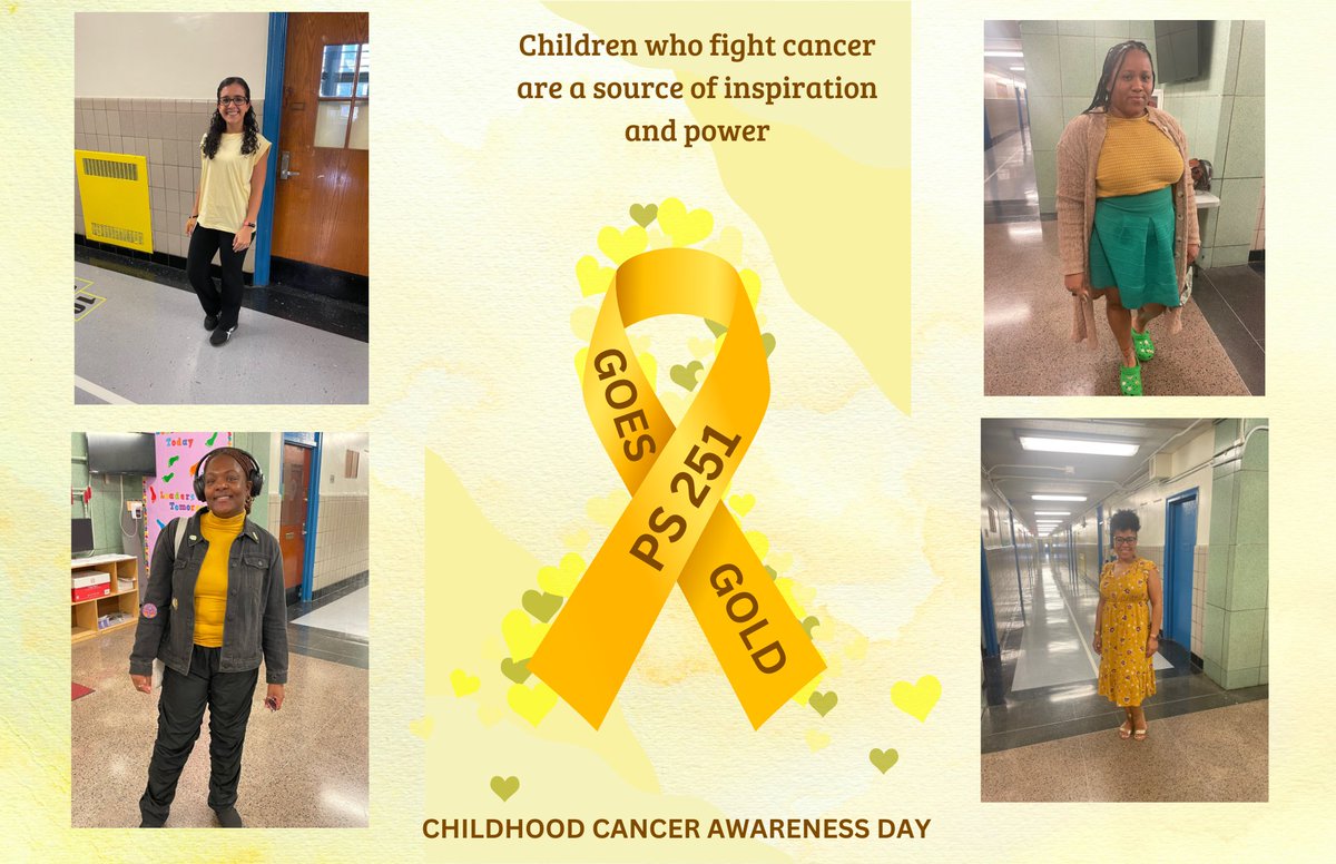 k_ps251's tweet photo. PS 251 Wears Gold for Childhood Cancer
#WeShowSupport #FindACure #childhoodcancersucks #PS251GoesGold #gogoldforchildhoodcancer #childhoodcancerawareness @D22WearsGold #LearnersTodayLeadersTomorrow https://t.co/klHkjlTv5B