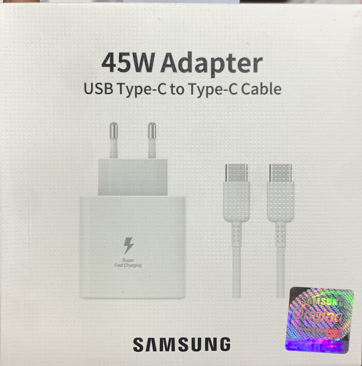 PerfectStore10's tweet photo. Samsung 45w charger 
With Cable  &amp; 45w adapter 
اورجنال مع ضمان الاستور✅
Price:7000
DM📩to Order💙 https://t.co/H9pUsWDYbf