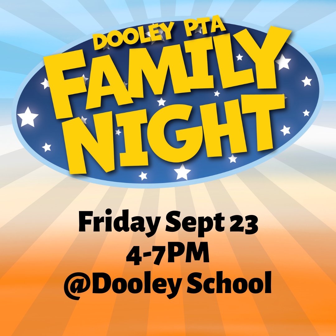 Thomas Dooley PTA (@dooleytogether) on Twitter photo Come celebrate Dooley's Families. Family Night is Friday Sept 23, 4-7PM <a href="/dooleyschool54/">Dooley School 54</a>. #dooleytogether #dooleyfamily Come celebrate Dooley's Families. Family Night is Friday Sept 23, 4-7PM <a href="/dooleyschool54/">Dooley School 54</a>. #dooleytogether #dooleyfamily