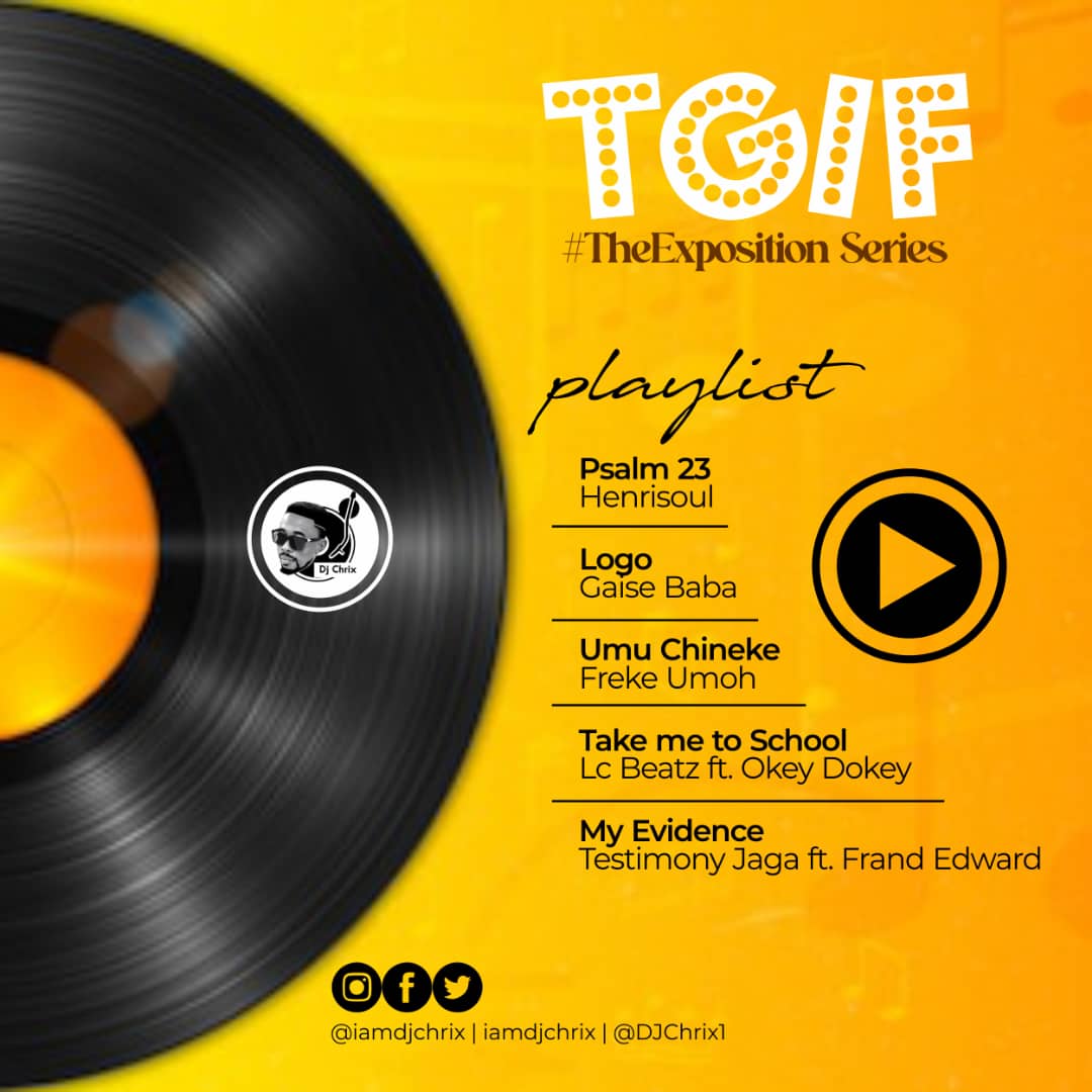 DJChriX1's tweet photo. It's a beautiful friyaaayyy evening God's people 💃💃💃
Here comes the maiden edition of our #TheExposition series 🤩
The goal is to expose you to the various genres of music we have in the gospel space 🎶

#DJChrix📀
#gospeldj🎧
#christiandj🔥
#gospelmusic🎶 https://t.co/o3lYsQpBlN