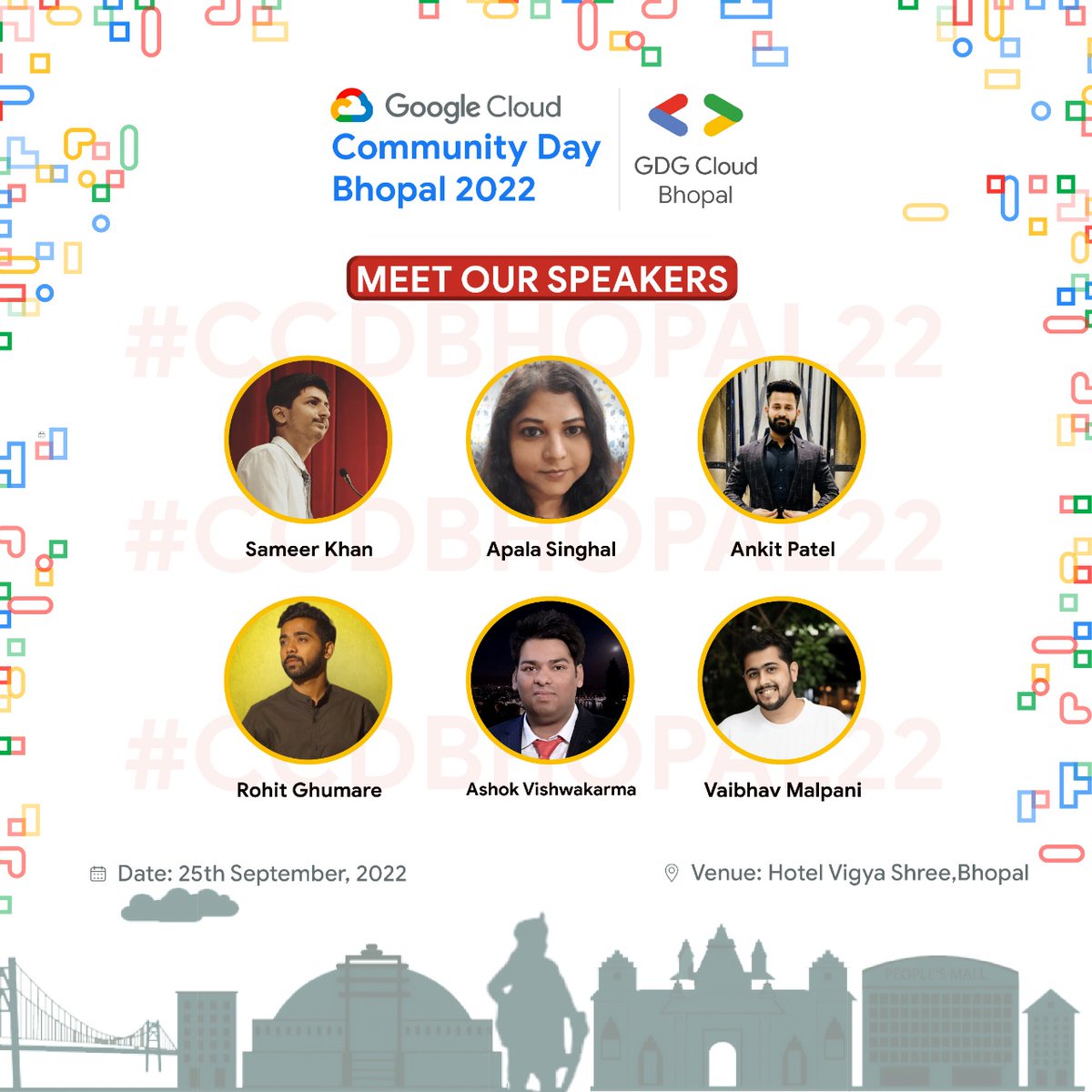 Our speakers for the Cloud Community Days Bhopal 🔥🔥.
#ccd2022 #gdgcloudbhopal @gdgcloudbhopal @BhopalCoders @gdsclnct