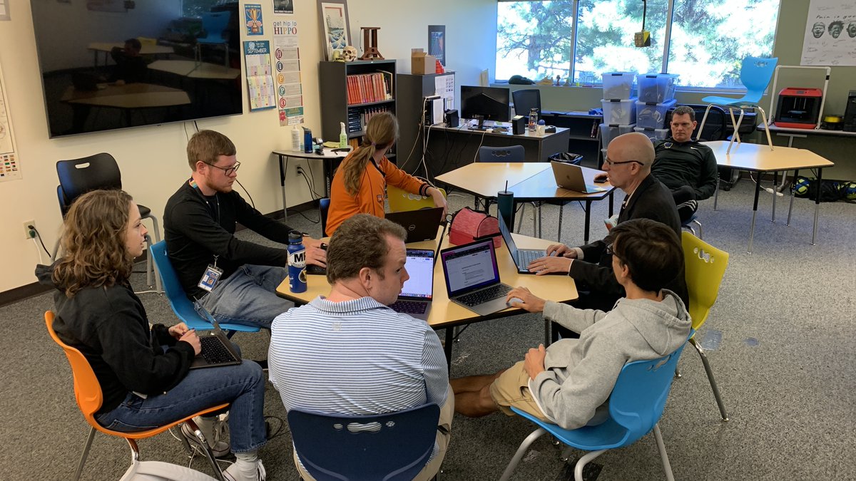 stemschoolHR's tweet photo. Some of the sights from inside the school for Professional Development Day. A healthy exchange of ideas for PBL units, collaboration, lesson planning and more for the remainder of Fall!
#IgniteTheSpark #STEMStrongerTogether #STEM #stemeducation #science #engineering #math https://t.co/ma3GZkFvYk