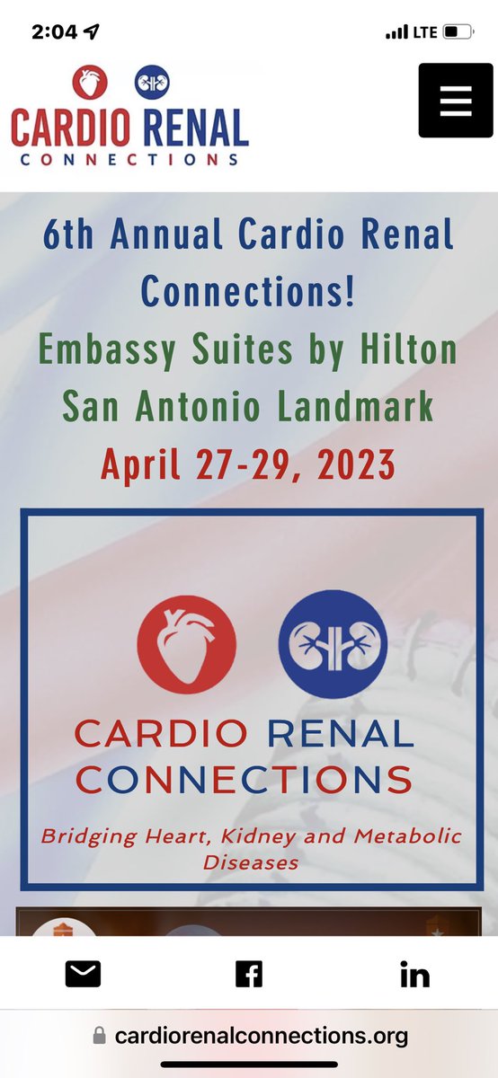 Location is finalized for the hybrid 6th CRC. 

Save the date to spend some stimulating &amp; exciting time during beautiful #fiesta time in San Antonio

Registration will open soon to reserve in-person seat - limited due to hybrid nature. 
#nephtwitter #CardioTwitter 
#metabolism