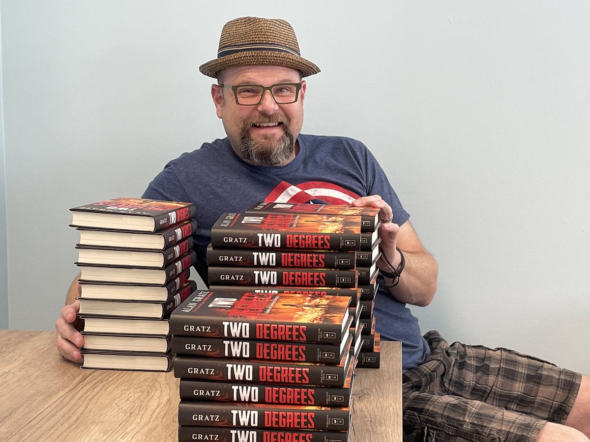 Signing my first stacks of Two Degrees for <a href="/BookmarksNC/">Bookmarks</a> book festival tomorrow!