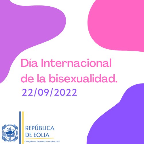 GobEolia's tweet photo. Hoy el Gobierno Nacional se une a la lucha por la visibilidad de la comunidad bisexual en su día. Creemos en una Eolia de oportunidades, abierta, diversa y plural.

¡Viva Eolia!
#BiVisibilityDay https://t.co/NTEnhEkROw