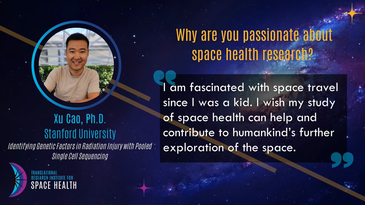 BCMSpaceHealth's tweet photo. Meet @Xu_Cao_PhD, another of #TRISH's newest postdoctoral fellows! #NationalPostdocWeek 👇 https://t.co/IewYDJFuec
