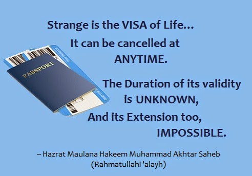 Love4Sunnah's tweet photo. The Visa of #Life >  Hz Ml #HakimAkhtar (Rah) > https://t.co/Z8nQeeKHy1