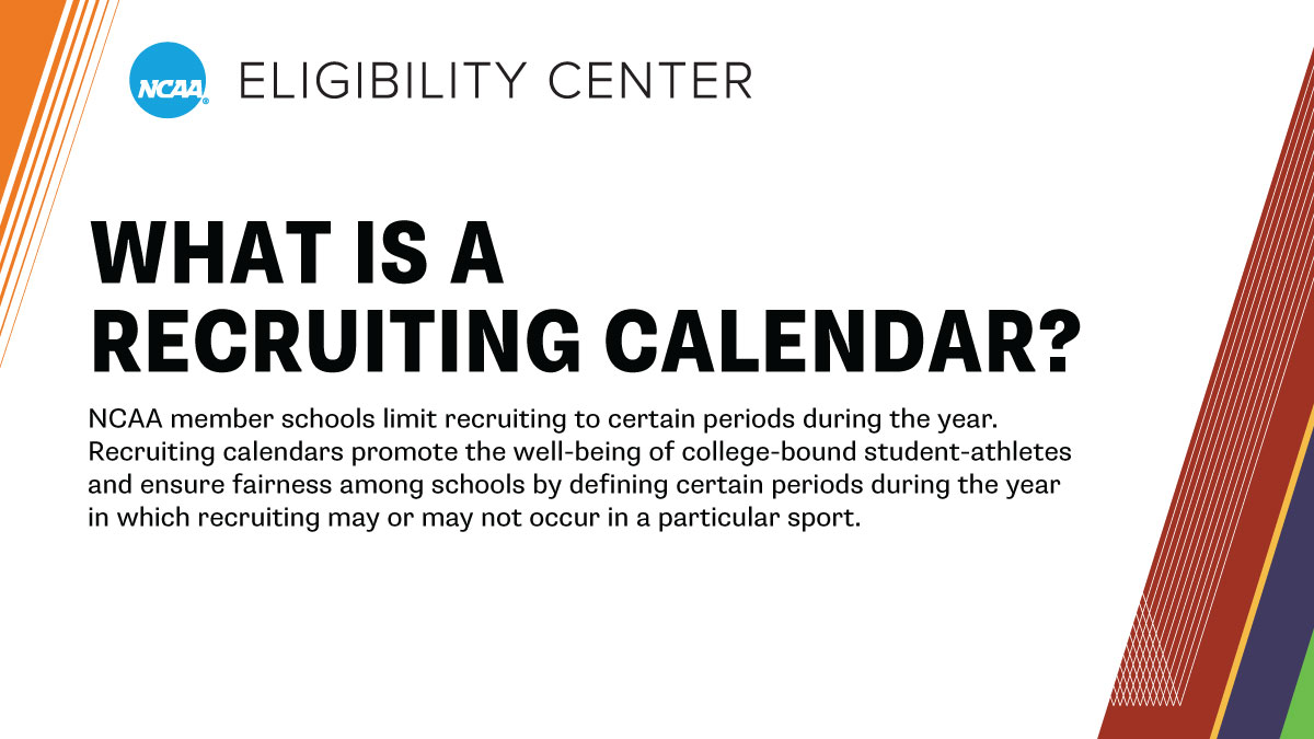 DYK? There are times during the year college coaches can't have in-person contact with you or your family. View the <a href="/NCAA/">NCAA</a> recruiting calendars to learn specifics for your sport and division.

➡️ on.ncaa.com/RecruitingCal