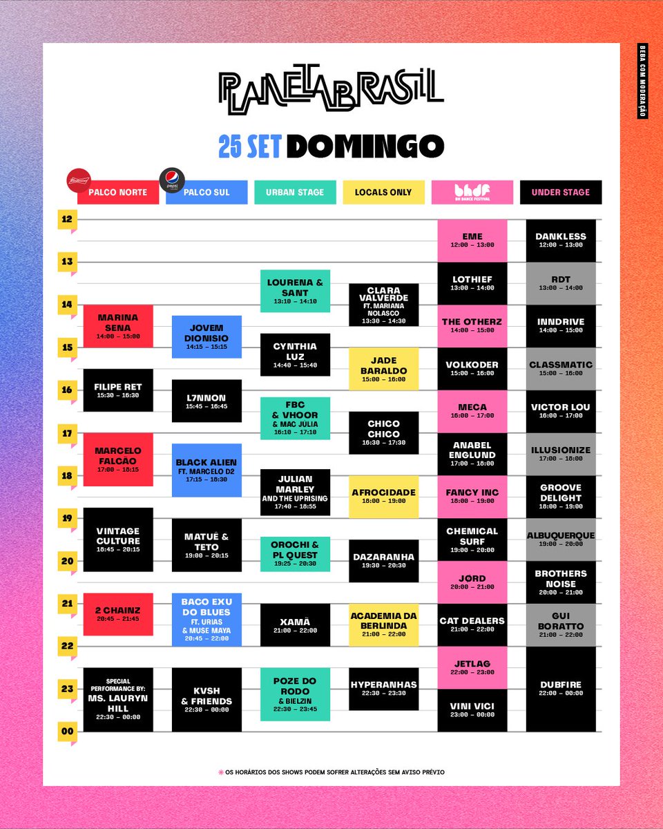 O maior line-up da história de Belo Horizonte!

Sejam muito bem vindos ao Festival Planeta Brasil 2022. 🌎🇧🇷

2 dias
+ 6 palcos
+ de 110 atrações
+ Formato inédito no Mineirão, ocupando esplanada 360º + BHDF gramado. 

Últimos ingressos:💥
festivalplanetabrasil.com.br