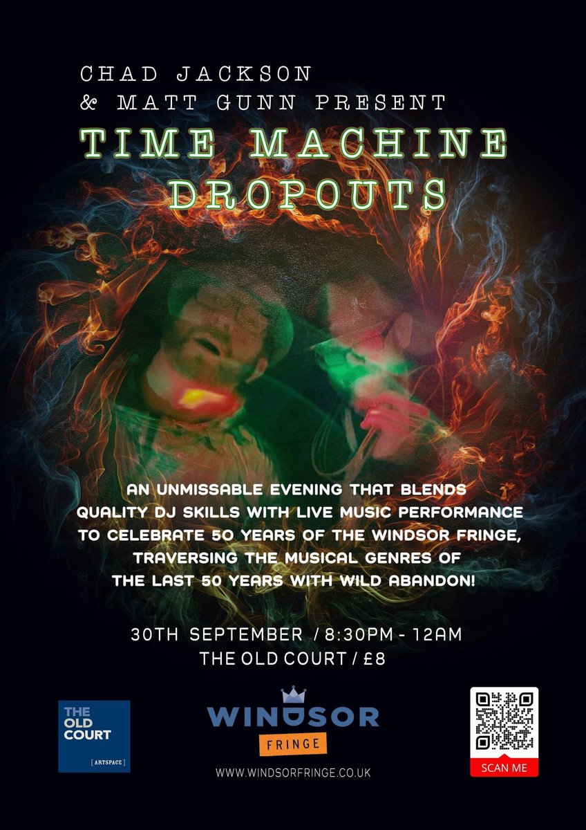 1 week to go and countdown has commenced…. Windsor, come and dropout with us. Limited Tickets still available - tickets.oldcourt.org/.../time-machi… Big room cosmic DJ/live set spanning 50 years of electronic dance music and 50 years of the Windsor Fringe at the The Old Court Artspace.
