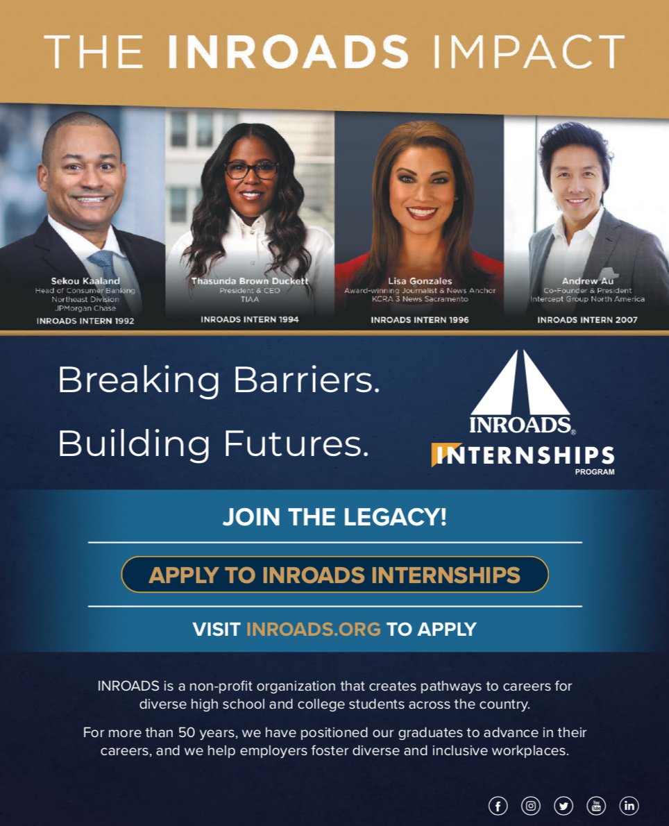 StMUCareer's tweet photo. Hey Rattler Students! The INROADS Internship Program works with college level students to prepare them with business level skills, real world experience, and a chance for a paid internship. Interested, visit https://t.co/bUWMR9hcwf to apply. https://t.co/3J0ZEicCVR