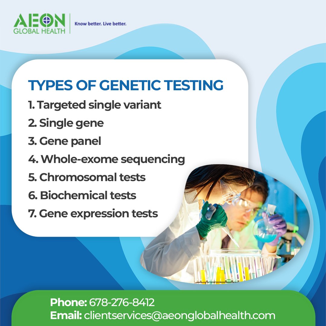 AEON_AGHC's tweet photo. Different types of Genetic Testing. 

Read complete article: https://t.co/7SmlGgKExK

#AEON #Laboratory #FridayFeeling #Friday  #PMSNFLWeek3 #freecodefridaycontest #BiVisibilityDay #stockmarketcrash #GOPContractForCruelty https://t.co/1Ob2QmkEn8
