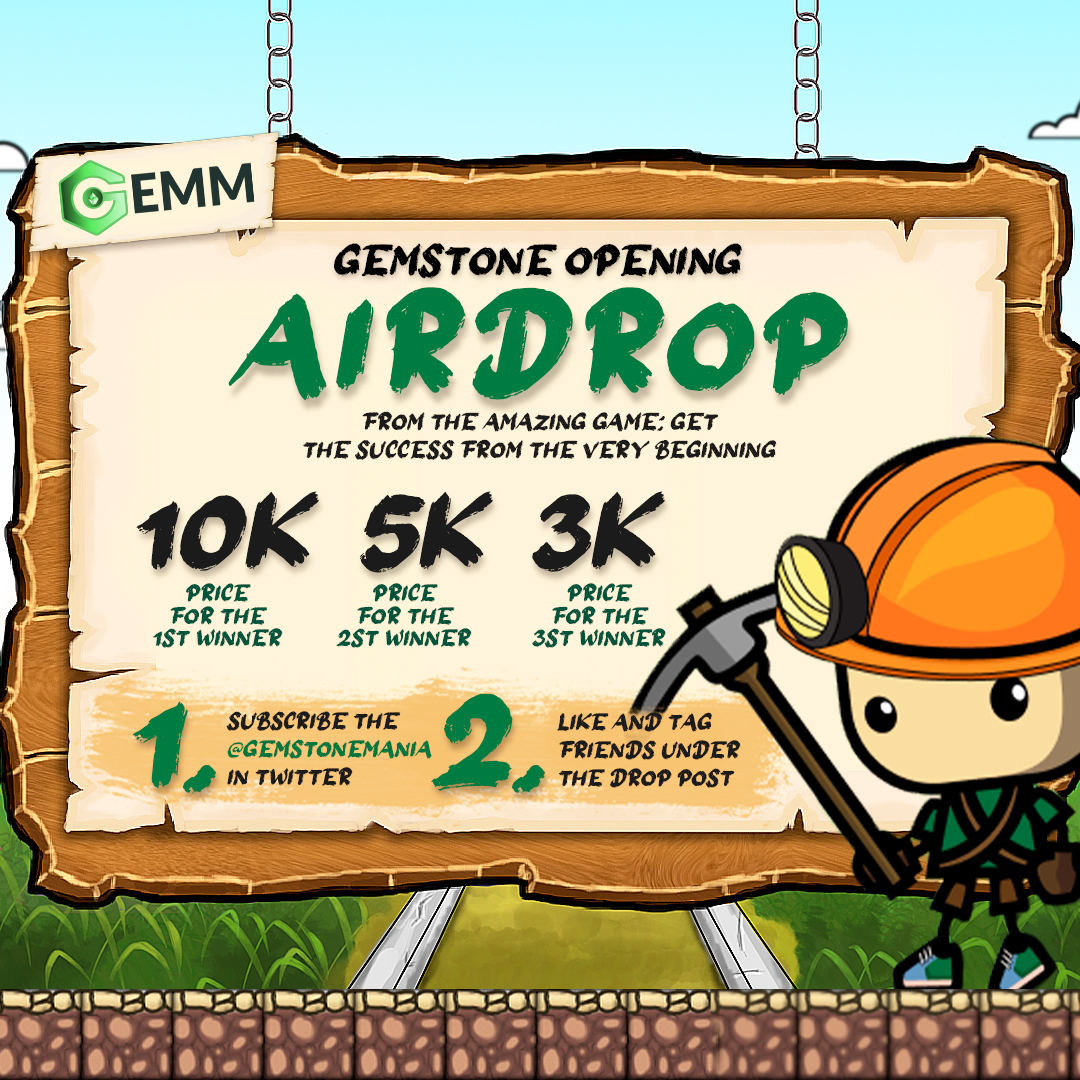 🎉GIVEAWAY 🎉

🏗️Project: <a href="/GemstoneMania/">Gemstone Mania</a> 

🧧Prizes:
🏅$100 CASH $ETH / $SOL
🥇BONUS: Gemstone Mania is also giving away 18k of GEMM tokens!
🪙1st Place - 10k | 2nd - 5k | 3rd - 3k

To Enter: 
1️⃣Follow <a href="/GemstoneMania/">Gemstone Mania</a> &amp; @Metararity
2️⃣Like &amp; Retweet 
3️⃣Tag 3 NFT friends

⏳48 hours