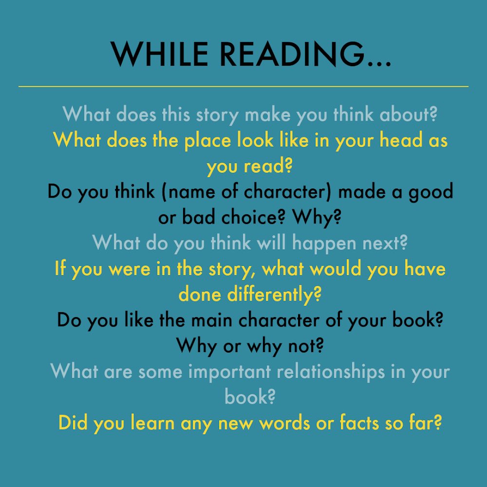 _lrbt_'s tweet photo. BOOM.
My top TWENTY ways to get kids talking about the books they are reading.
Even better? Teach them to ask YOU these questions about what YOU are reading. ๐
#RaisingReaders #literacyathome #booktalk #bookclubs #bookclubforkids #reallifeliteracy #readingcomprehension https://t.co/fU878qtNof