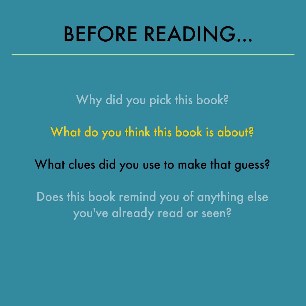 _lrbt_'s tweet photo. BOOM.
My top TWENTY ways to get kids talking about the books they are reading.
Even better? Teach them to ask YOU these questions about what YOU are reading. ๐
#RaisingReaders #literacyathome #booktalk #bookclubs #bookclubforkids #reallifeliteracy #readingcomprehension https://t.co/fU878qtNof