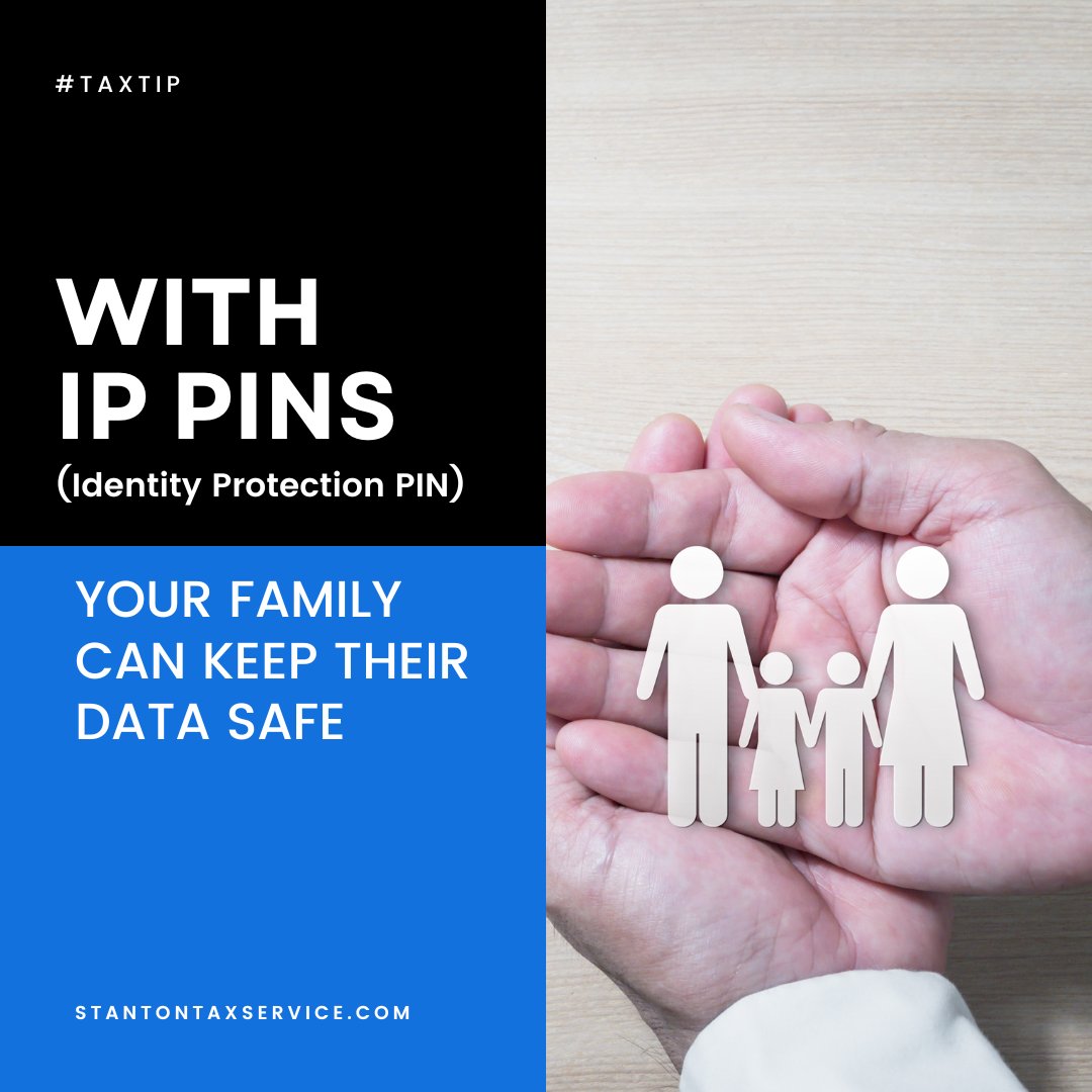 stantontax1's tweet photo. Six-digit #IPPIN (#IdentityProtectionPin) can prohibit filing fraudulent #taxreturns with your personal information. Click here to signup: https://t.co/yUI9qpsTuO

#taxtip #family #businessowner #taxadvice #taxes #irs #irsrefund #taxtwitter #taxconsultant #taxpreparation https://t.co/QET03ukryY