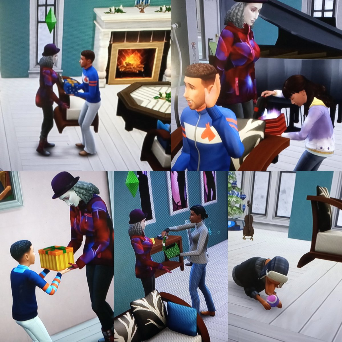 Theriakinity's tweet photo. Happy Family Appreciation Day! Nemi doesn't have a family but the Delgatos, they see them as thier family. They have grown super close! Nemi has hand picked each gift carefully and even had one for JB! #sims4ps4 #simscommunity #simstories #simsstories #familyappreciationday https://t.co/6l4ycCHiWc