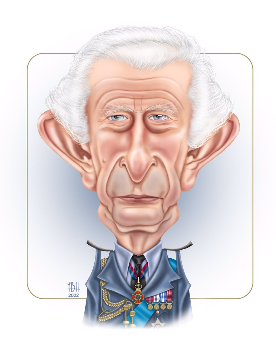 His Majesty, King Charles III…The newest “Ear” to the throne..lol #Royals #KingCharleslll #monarchy #Caricature #RoyalFamily