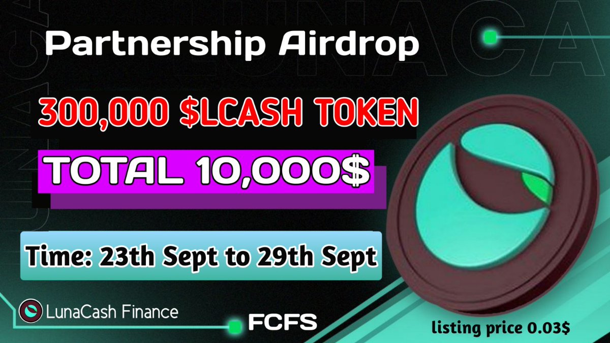mojuxyz's tweet photo. 📢 #Massive #Giveaway
🎉Reward Pool ~ 300,000 $LCASH
(Worth of 10,000$+)
🤑 FCFS 🤑
To Enter⬇️
➡️Follow @MultipleAirdrop
➡️Like,RT & tag 3 friends
➡️Fnish #gleam Task
https://t.co/ZcUX4eNyCy
⏰End 29th sept
#LCash #Airdrops #NFTs #airdrop #Avax #stockmarketcrash #INDvsAUS https://t.co/pKZGy50XQy