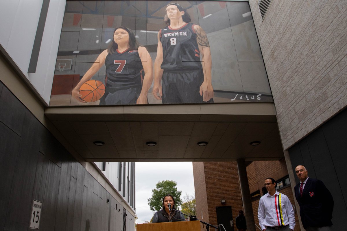 We were grateful today to be able to host an official unveiling of our Wesmen mural featuring <a href="/JoshGandier/">Josh Gandier</a> and Robyn Boulanger. Thanks to Higher Learning Foundation for your efforts in today's event and bringing us this tremendous work of art.

#WePlayForWinnipeg