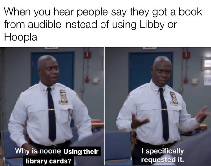 OKDeptLibraries's tweet image. #AudibleBooksAtYourLibrary #FreeBooks #LookIntoIt #ForRealFriday #library