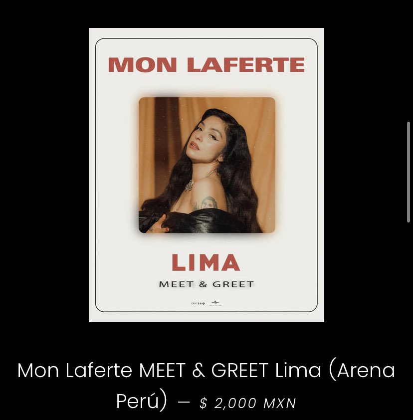 radiolaferte's tweet photo. ATENCIÓN PERÚ 🚨

Nuevamente hay cupos para comprar tu pase al Meet &amp; Greet donde podrás conocer a @monlaferte 

Recuerda que ya debes tener tu entrada comprada 👇🏻👇🏻

https://t.co/LwFTsuJ1Fs https://t.co/2LSMBNYwGF