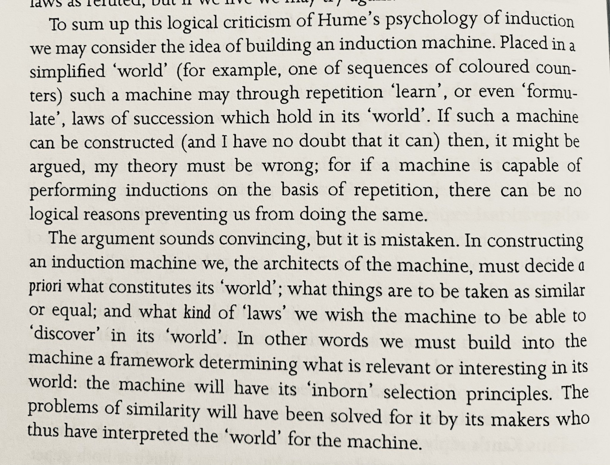 Juan Mateos Garcia on Twitter: "Karl Popper on machine learning and induction, 1963 (from Conjectures Refutations) https://t.co/ViSHRlV7MF" / Twitter