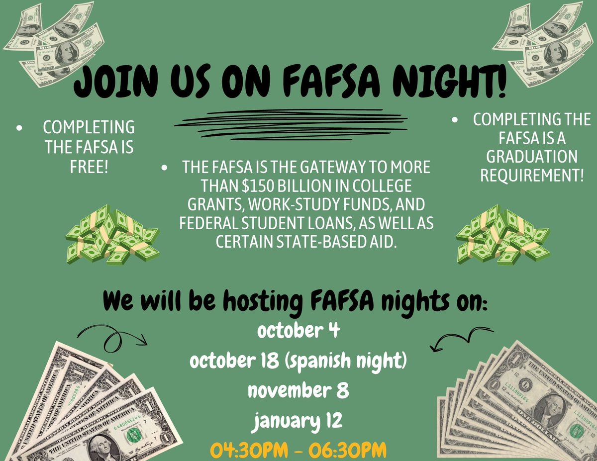 OCTOBER IS JUST AROUND THE CORNER! DON'T MISS OUT ON OUR UPCOMING FAFSA NIGHTS AT PERMIAN HIGH SCHOOL!