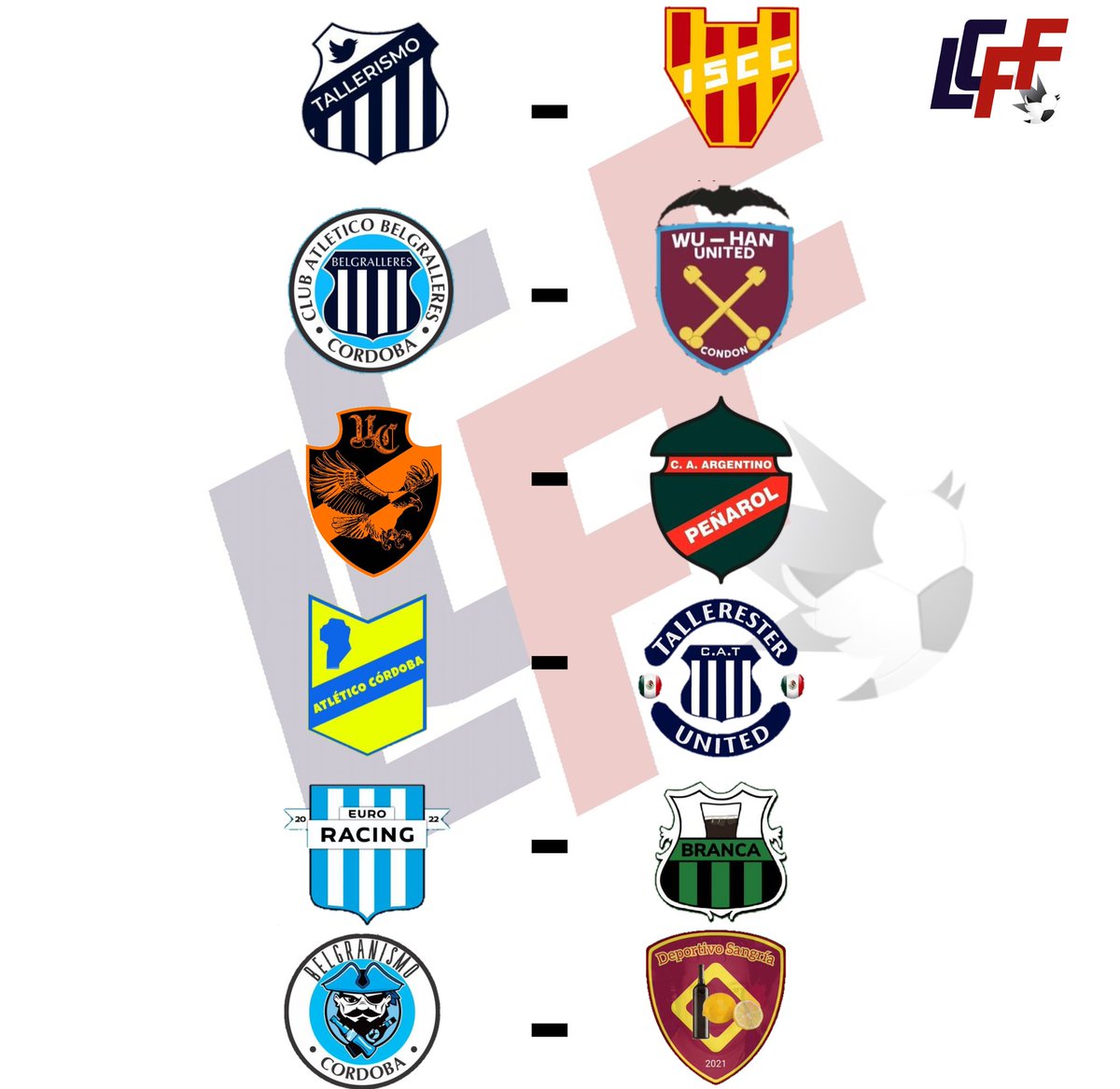 HOY HAY AMISTOSOS
Comienzan a medirse los equipos de cara al inicio del torneo
🕜 22hs
<a href="/CATallerismo/">Tallerismo ⭐️</a> Vs <a href="/InstitutoSCC/">Instituto SCC ❁</a> 
<a href="/Belgralleres/">C.A Belgralleres</a> Vs <a href="/WuhanUtd/">WUHAN UNITED🦇</a> 
<a href="/UnionCopina/">Union Copina</a> Vs <a href="/PenarolFalopa/">Argentino Peñarol</a> 
<a href="/AtletlcoCordoba/">Atlético Córdoba 🇺🇦</a> Vs <a href="/TalleresterUtd/">Tallerester United</a> 
<a href="/ClubAEuroRacing/">Club Atlético EuroRacing</a> Vs @BrancaClub 
#Belgranismo Vs <a href="/Dep_Sangria/">Deportivo Sangría</a>