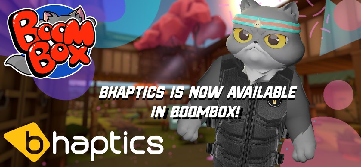 BoomBoxVR's tweet photo. ✨bHaptics is now available in BoomBox!✨

And it feels REALLY GOOD!!! 

Check it out and let us know what you think. Because we LOVE bHaptics, it makes any VR experience SO much better!!!

@bHaptics #bhaptics #VR #VRGame https://t.co/X7QpLgVP39