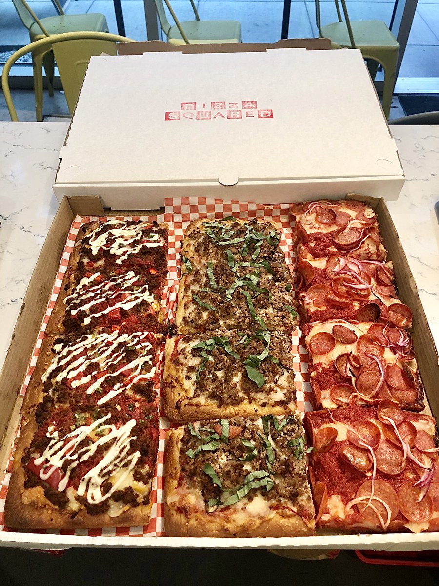 Lil reminder, we CATER! 🙌🏻 For your next get together, office lunch or cafeteria special, we can deliver pizza scrumptiousness for your large party orders anytime! Call us or visit our Catering page to learn more. 🙏🏻👥🍕🥗 pizzasquaredsf.com/catering/