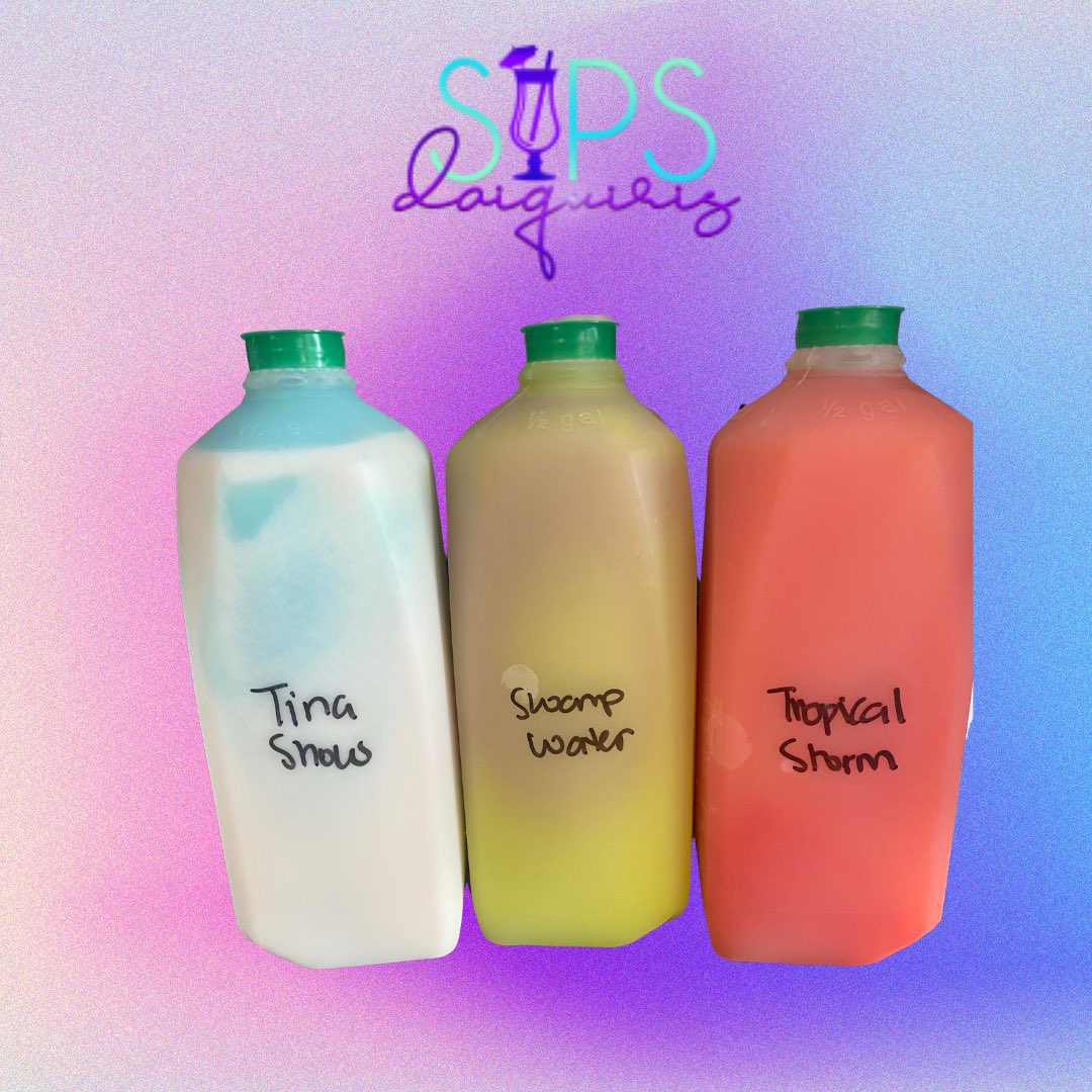 _sipsdaiquiris's tweet photo. FLASH FRIDAY 

$17 HALF GALLONS FROM 4-6PM ONLY 🥤‼️ https://t.co/y8jisvaZoQ