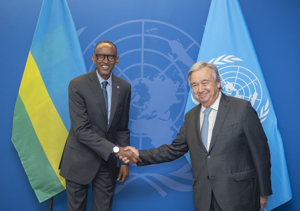 On the sidelines of #UNGA, President Kagame had a cordial meeting with the UNSG <a href="/antonioguterres/">António Guterres</a>, where they discussed Rwanda’s contribution to peacekeeping, the ongoing economic progress in the country, and the security situation in the Great Lakes region.