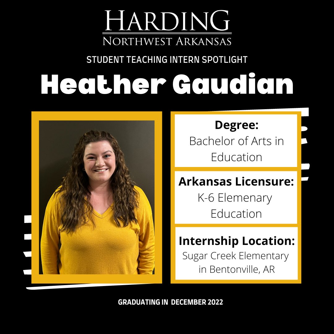 Harding_NWA's tweet photo. INTERNSHIP SPOTLIGHT: Heather Gaudian https://t.co/r1PgZaqSjx